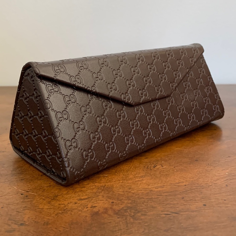 GUCCI Brown GG Logo Folding Sunglasses Holder